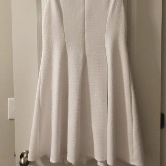 White Embellished Neckline Sleeveless A-Line Dress - Picture 3 of 3